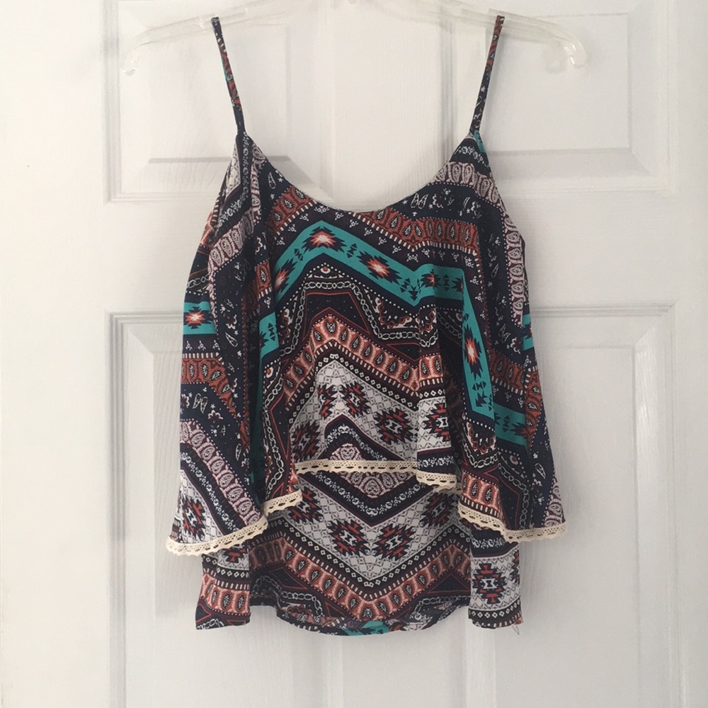 Flowy Aztec print tank top
